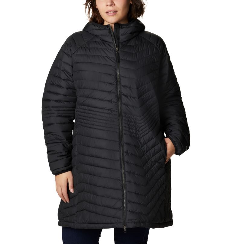 Women\'s Columbia Powder Lite Mid Jackets Black | Plus Size CA-Z5318